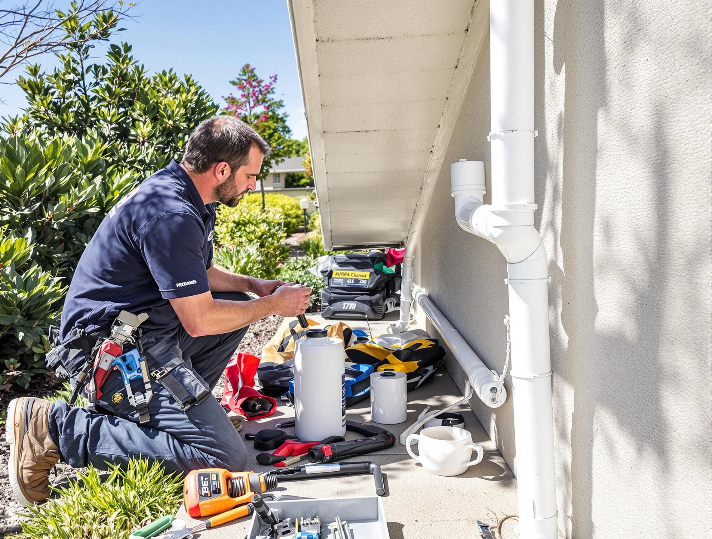 Solon Roofing Company expert fixing a downspout in Solon, OH