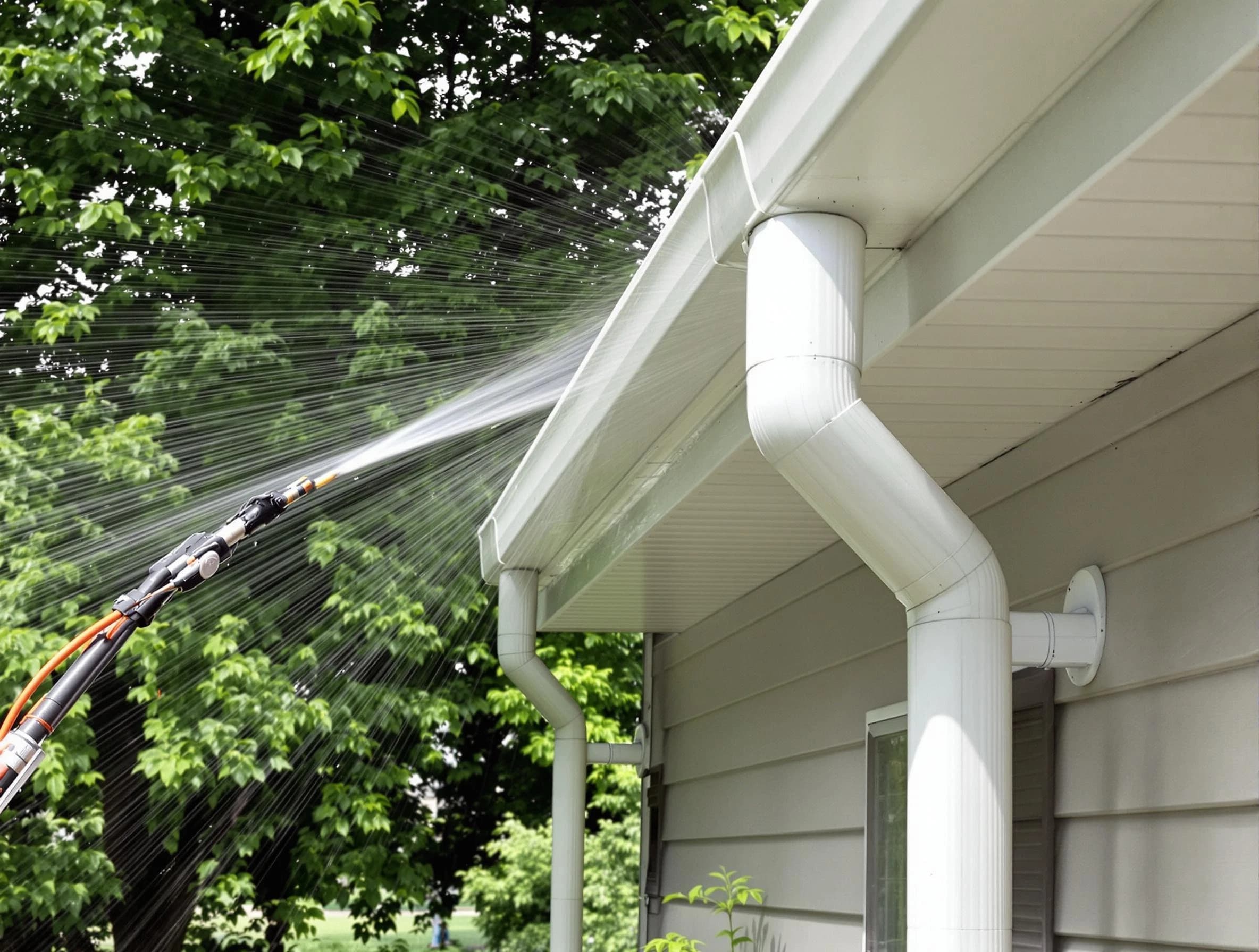 Cleared gutters by Solon Roofing Company for a clean drainage system in Solon, OH