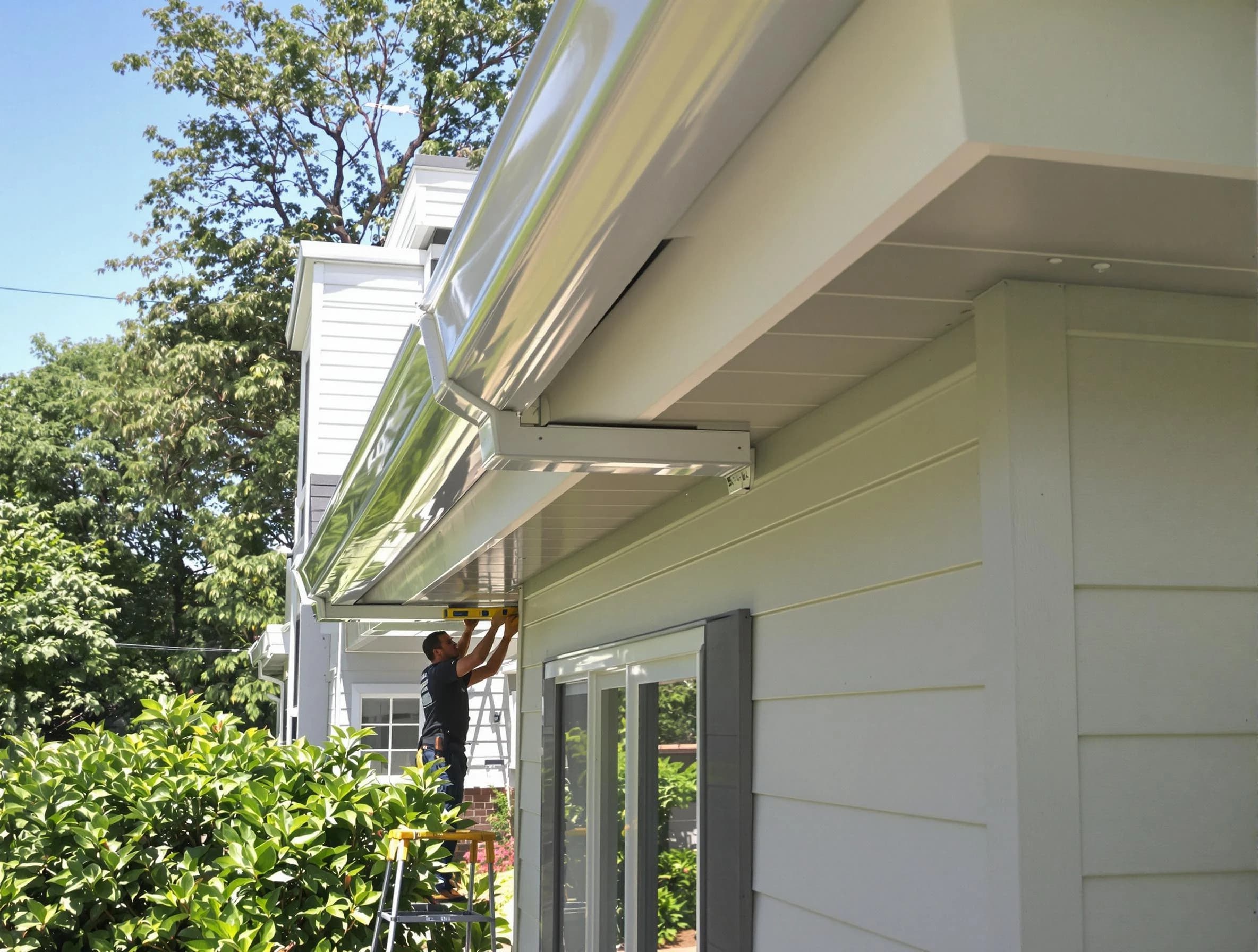 Properly aligned gutter system installed by Solon Roofing Company in Solon, OH