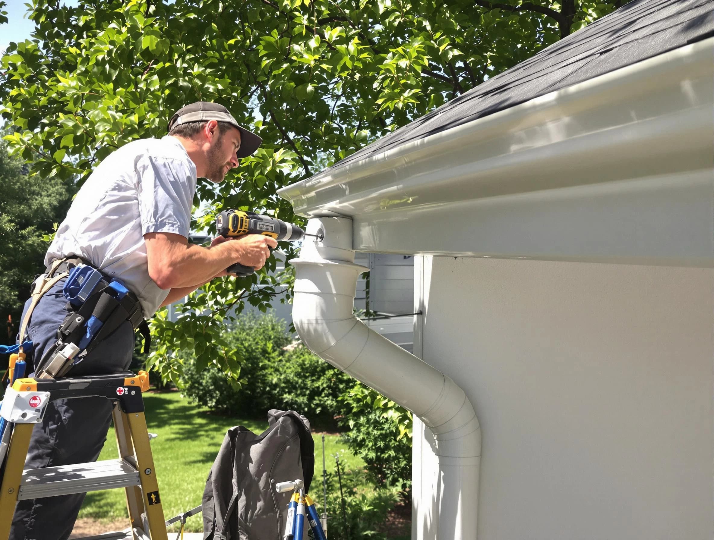 Properly installed rain gutters by Solon Roofing Company in Solon, OH