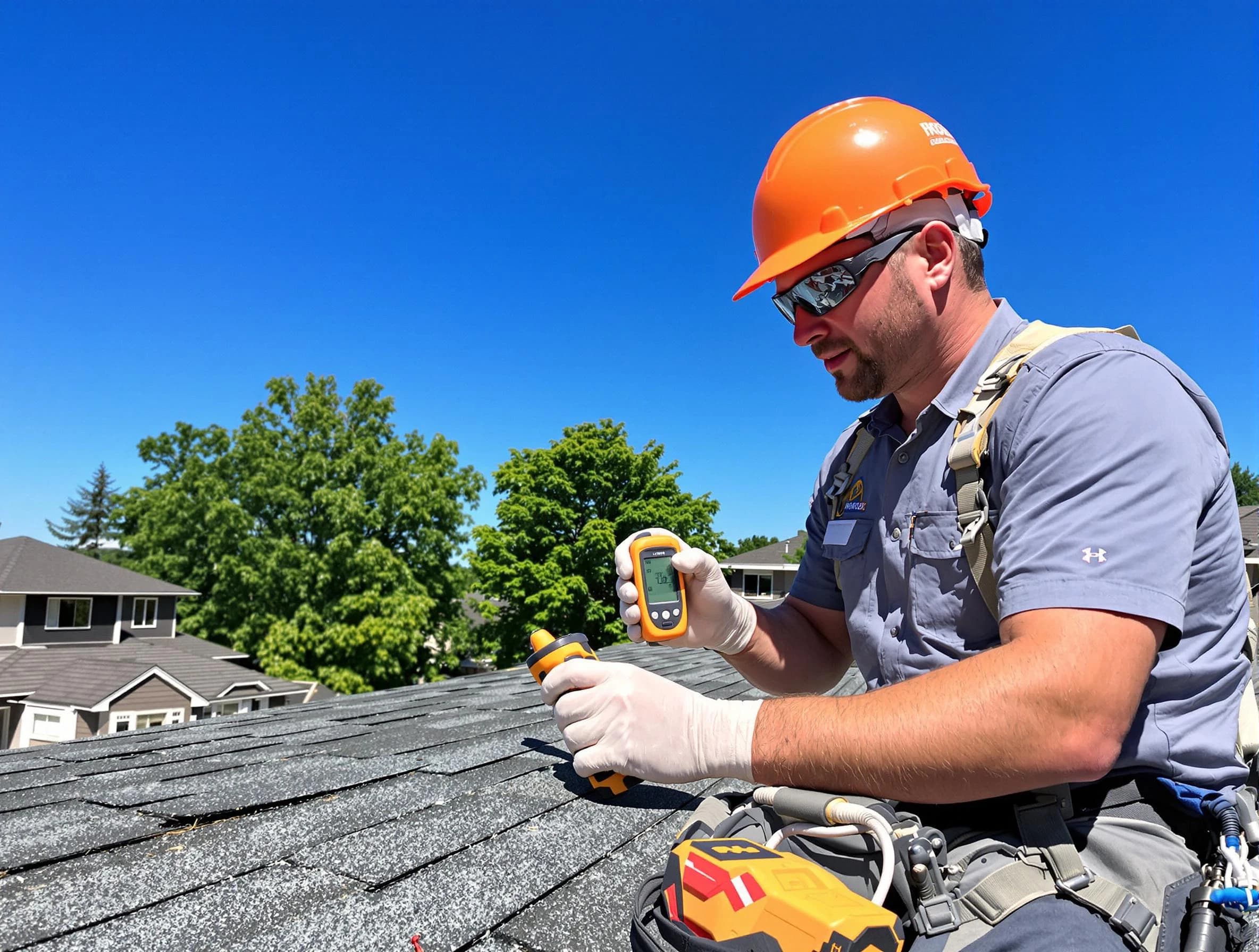 Solon Roofing Company conducting a roof inspection in Solon, OH